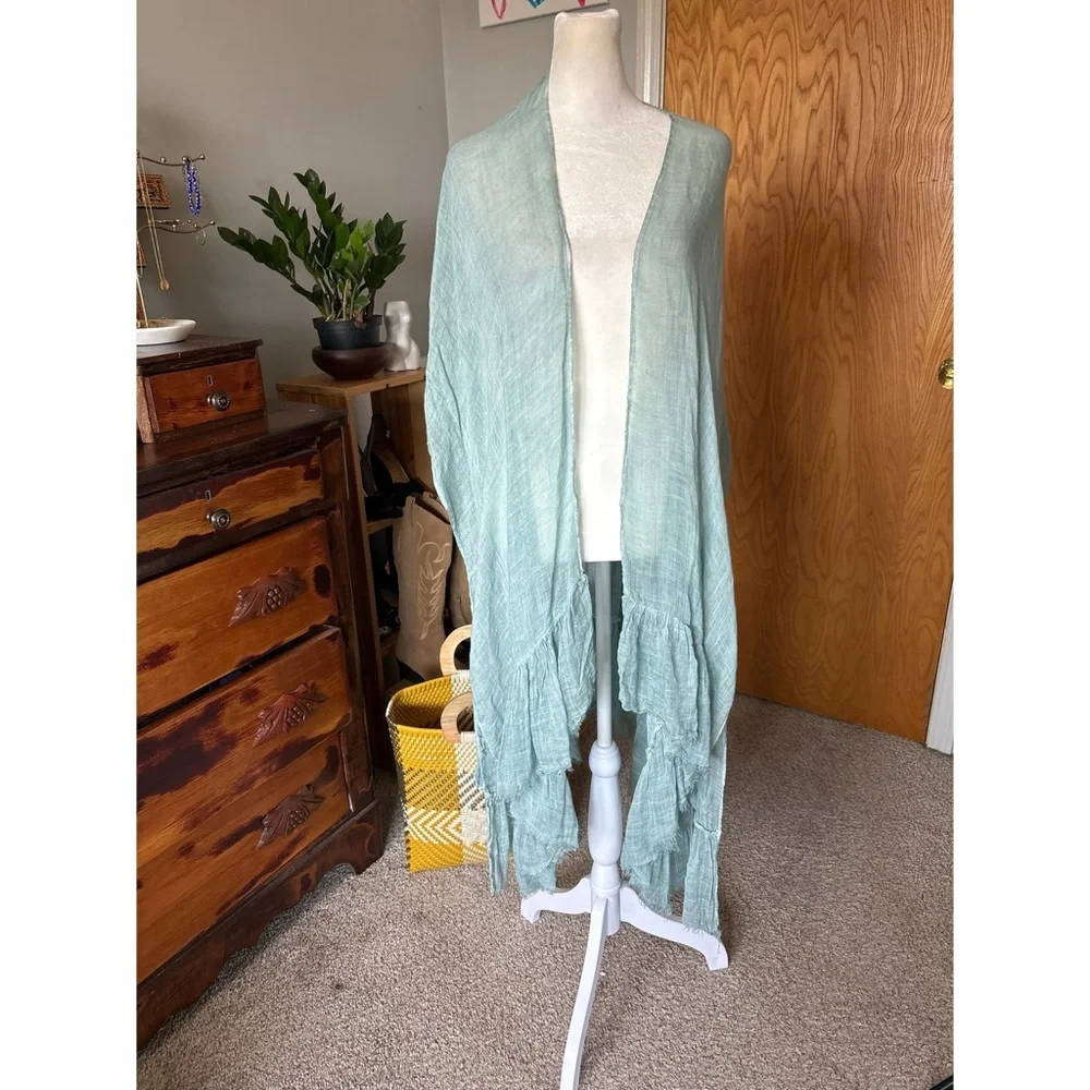 Free People Whisper Wash Ruffle Open Front